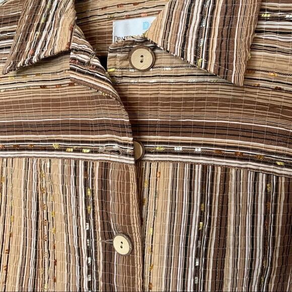 Vintage Brown Stripe Shirt Jacket Draper’s Damon’s - Picture 3 of 6